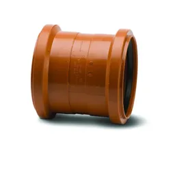 Polypipe 160mm Double Socket Polypropelyne Coupling (with Centre Stop) Terracotta   UG602
