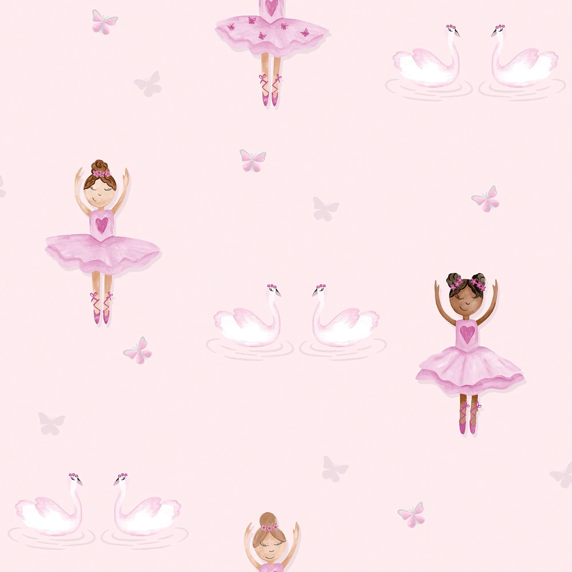 Holden Décor Pink & purple Ballerina Glitter effect Smooth Wallpaper