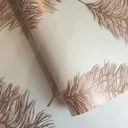Holden Décor Statement Cream Feather Metallic effect Smooth Wallpaper