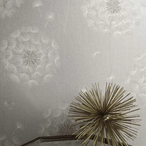 Holden Décor Opus Allora Grey Dandelion Embossed Wallpaper