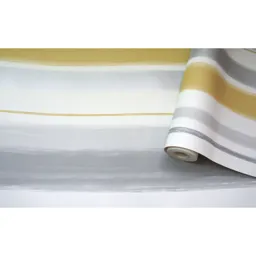 Holden Décor Statement Talbot Grey & yellow Striped Smooth Wallpaper