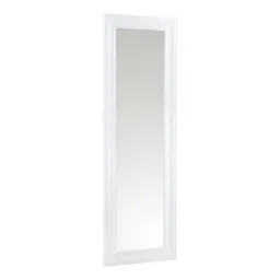 Ganji White Curved Rectangular Framed Mirror (H)133cm (W)43cm