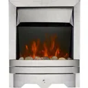 Focal Point Lulworth Brushed metal effect Electric Fire FPFBQ259