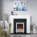 Focal Point Contemporary Granite effect Back panel & hearth (W)1250mm (D)380mm