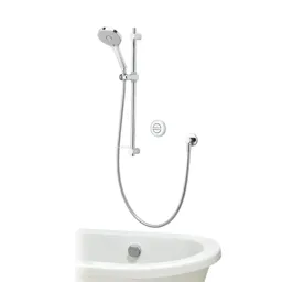 Aqualisa Unity Q Smart concealed shower standard with adjustable handset and bath filler with overflow