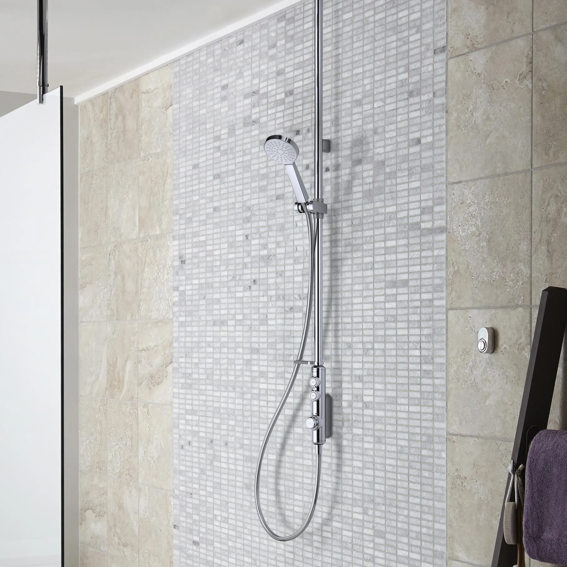 Aqualisa iSystem Smart Exposed Shower - Adjustable Head (High Pressure/Combi Boiler)