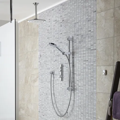 Aqualisa iSystem Smart Concealed Shower - Adjustable & Ceiling Fixed Heads (Pumped for Gravity)