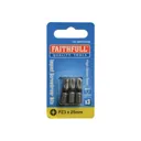 Faithfull Pozidriv Impact Screwdriver Bits - PZ3, 25mm, Pack of 3