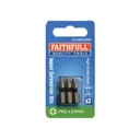 Faithfull Phillips Impact Screwdriver Bits - PH2, 25mm, Pack of 3