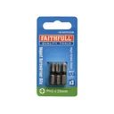 Faithfull Phillips Impact Screwdriver Bits - PH3, 25mm, Pack of 3
