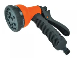 Faithfull 8 Pattern Adjustable Spray Gun (Fits 12.7mm bore hoses) Grey/Orange