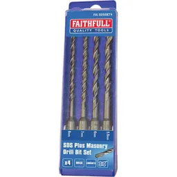 Faithfull 4 Piece SDS Plus Drill Bit Set