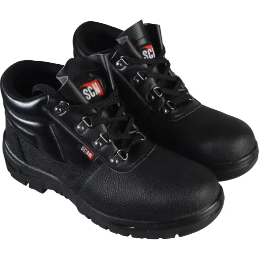 Scan Mens Dual Density Chukka Safety Boots - Black, Size 9