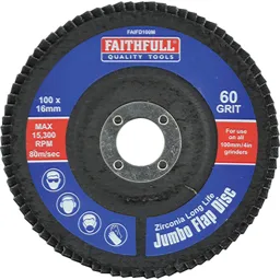 Faithfull Zirconium Abrasive Flap Disc - 100mm, Medium