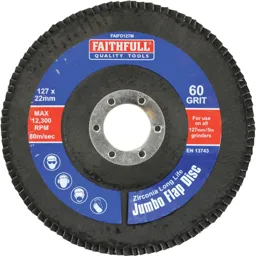 Faithfull Zirconium Abrasive Flap Disc - 125mm, Medium