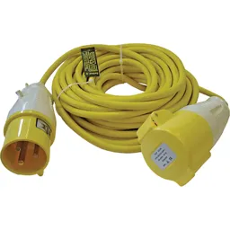 Faithfull Extension Trailing Lead 32amp 2.5mm Yellow Cable 110v - 14m