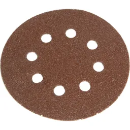 Faithfull 125mm Hook and Loop Perforated Sanding Discs - 125mm, Very Fine, Pack of 5