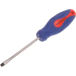 Faithfull Soft Grip Flared Slotted Tip Screwdriver - 4mm, 75mm