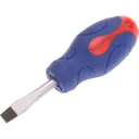 Faithfull Soft Grip Flared Slotted Tip Stubby Screwdriver - 6.5mm, 40mm