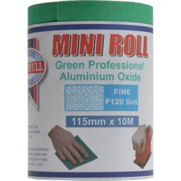 Faithfull Green Aluminium Oxide Sanding Roll - 115mm, 10m, 120g