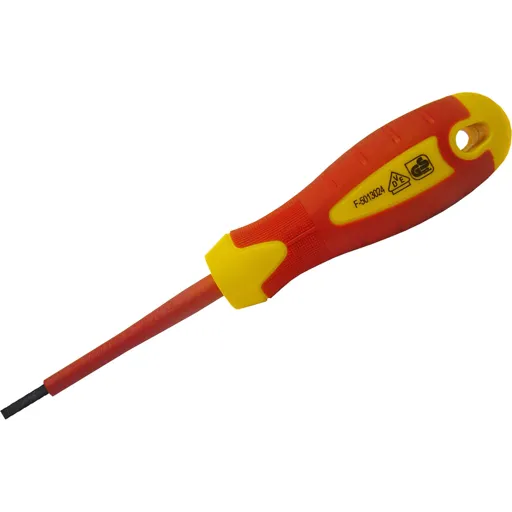 Faithfull VDE Insulated Soft Grip Slotted Screwdriver - 5.5mm, 125mm