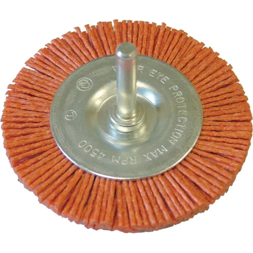 Faithfull Abrasive Nylon Bristle Wheel Brush - 75mm, 6mm Shank