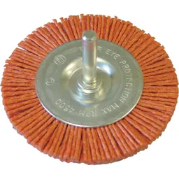 Faithfull Abrasive Nylon Bristle Wheel Brush - 100mm, 6mm Shank