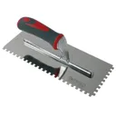 Faithfull Soft Grip Stainless Steel Notched Trowel - 11", 4" 1/2"