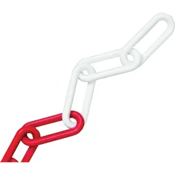 Faithfull Plastic Chain Red and White - 8mm, 12.5m