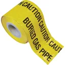 Faithfull Gas Pipe Warning Tape - Yellow, 150mm, 365m