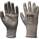 Scan Mens Polyurethane Coated Cut 5 Liner Gloves - Grey, L