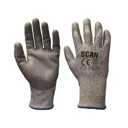 Scan Mens Polyurethane Coated Cut 5 Liner Gloves - Grey, L