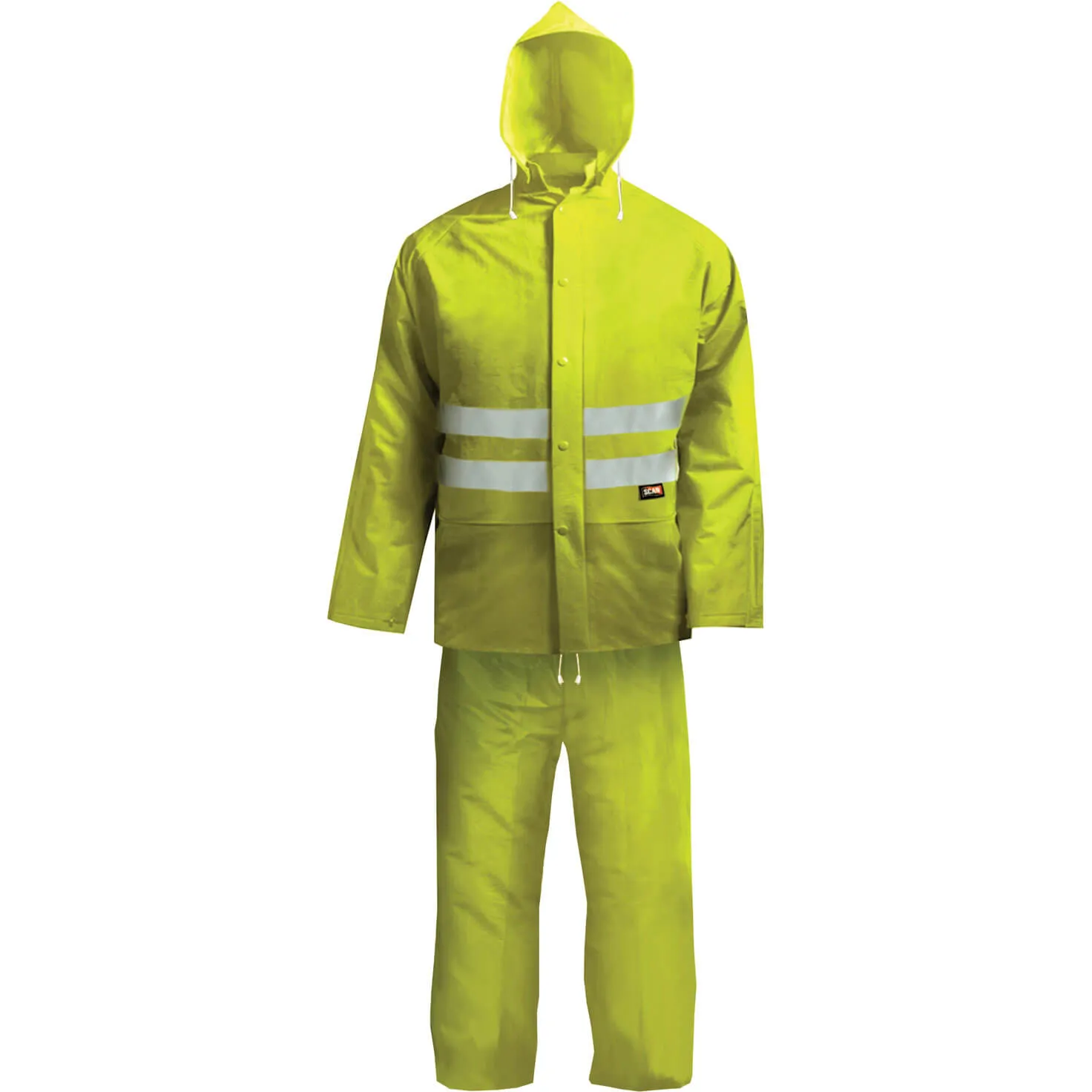 Scan Hi Vis 2 Piece Waterproof Rain Suit - Yellow, XL