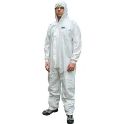 Scan Chemical Splash Resistant Disposable Overall - White, M