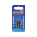Faithfull S2 Security Torx Screwdriver Bits - T10, 25mm, Pack of 3