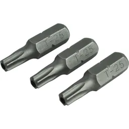 Faithfull S2 Security Torx Screwdriver Bits - T25, 25mm, Pack of 3