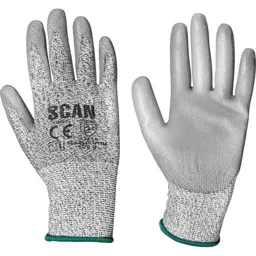 Scan PU Coated Cut 3 Gloves - Grey, M