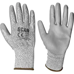 Scan PU Coated Cut 3 Gloves - Grey, XL
