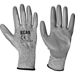 Scan PU Coated Cut 3 Gloves - Grey, 2XL