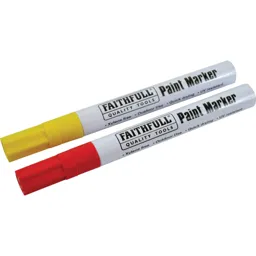 Faithfull Paint Marker Pen - Red / Yellow, Pack of 2