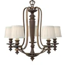 Dunhill 5 chandelier with pleated lampshades