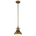 Emery hanging light 1-bulb brass, diameter 20.3 cm