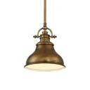 Emery hanging light 1-bulb brass, diameter 20.3 cm