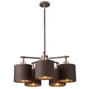 Balance five-bulb hanging light in brown-brass