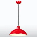 Red pendant lamp Franklin in a retro design