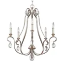 Five-bulb chandelier Dewitt with a silver finish