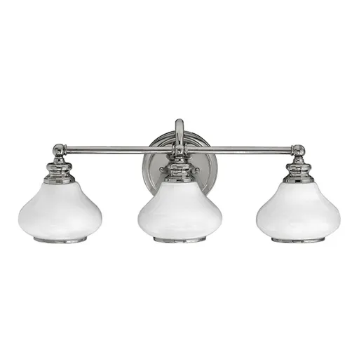 Chrome-coloured opal glass wall lamp Ainsley