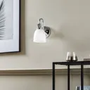 LED bathroom wall light Cora, glass lampshade