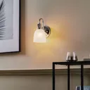 LED bathroom wall light Cora, glass lampshade
