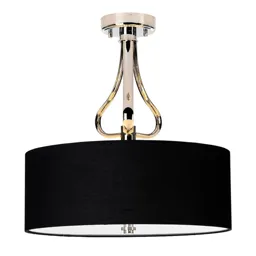 Falmouth LED ceiling lamp, black/chrome